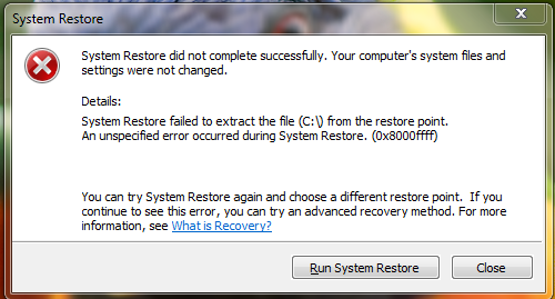 System Restore unsuccessful c drive after Windows Critical update.PNG