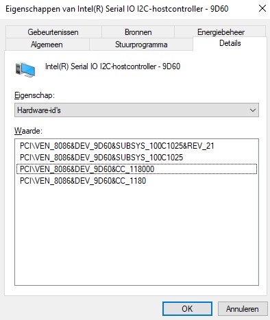 what is intel serial io i2c host controller