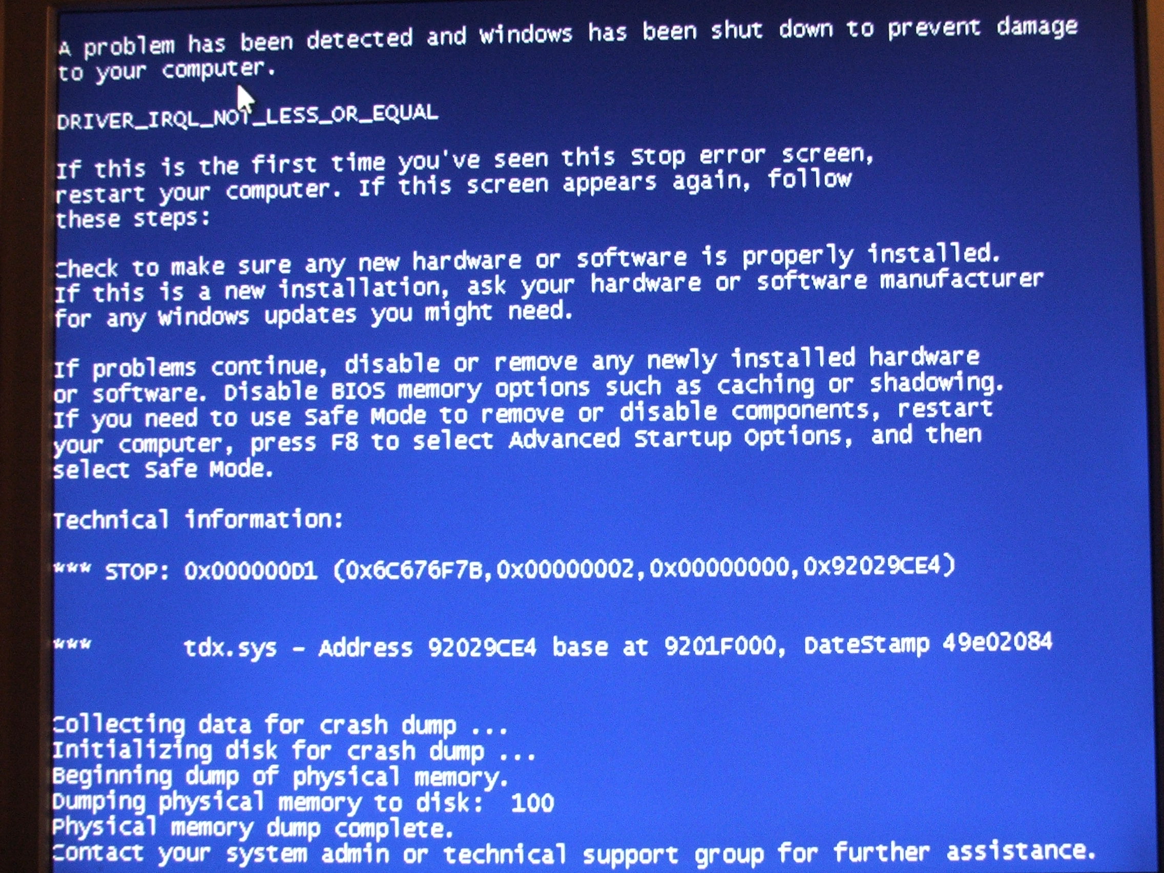 driver irql not less or equal fix vista driver irql not less or equal fix vista