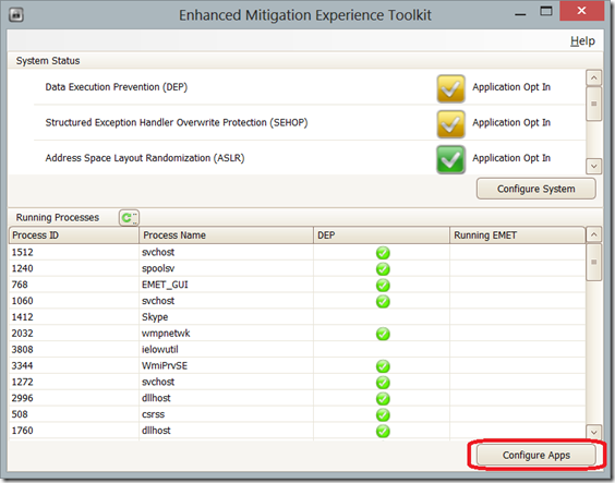 EMET-configure