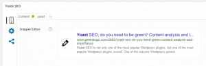Yoast snippet editor