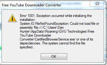 YoutubeDownloadConverter Removal error.JPG