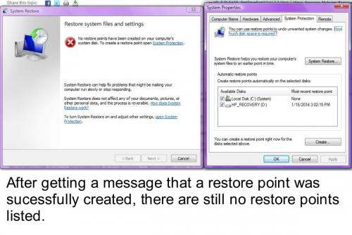 System restore - no restore points despite being enabled.jpg
